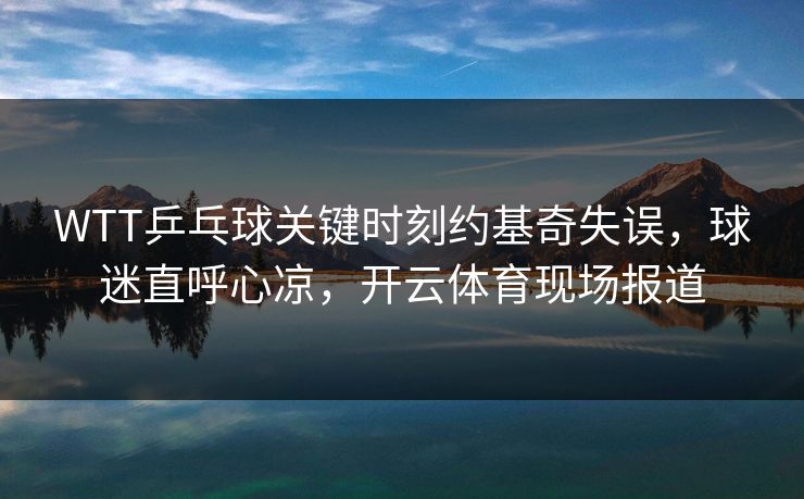 WTT乒乓球关键时刻约基奇失误，球迷直呼心凉，开云体育现场报道